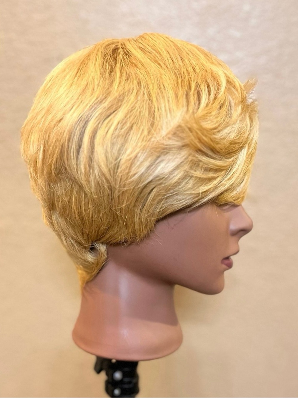 NEW 100% Human Hair Pixie Cut Wig Honey Blonde 27/613 Glueless Short Layered